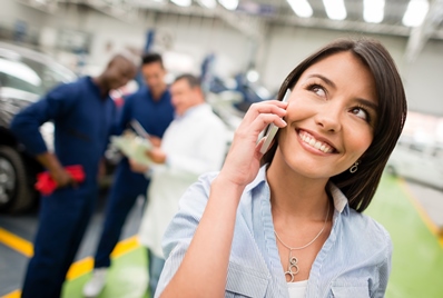Caller ID Management Happy customer on telephone